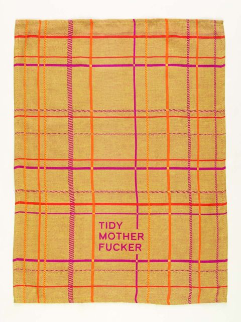 Image of Tidy Motherfucker Woven Dish Towel BLUEQ